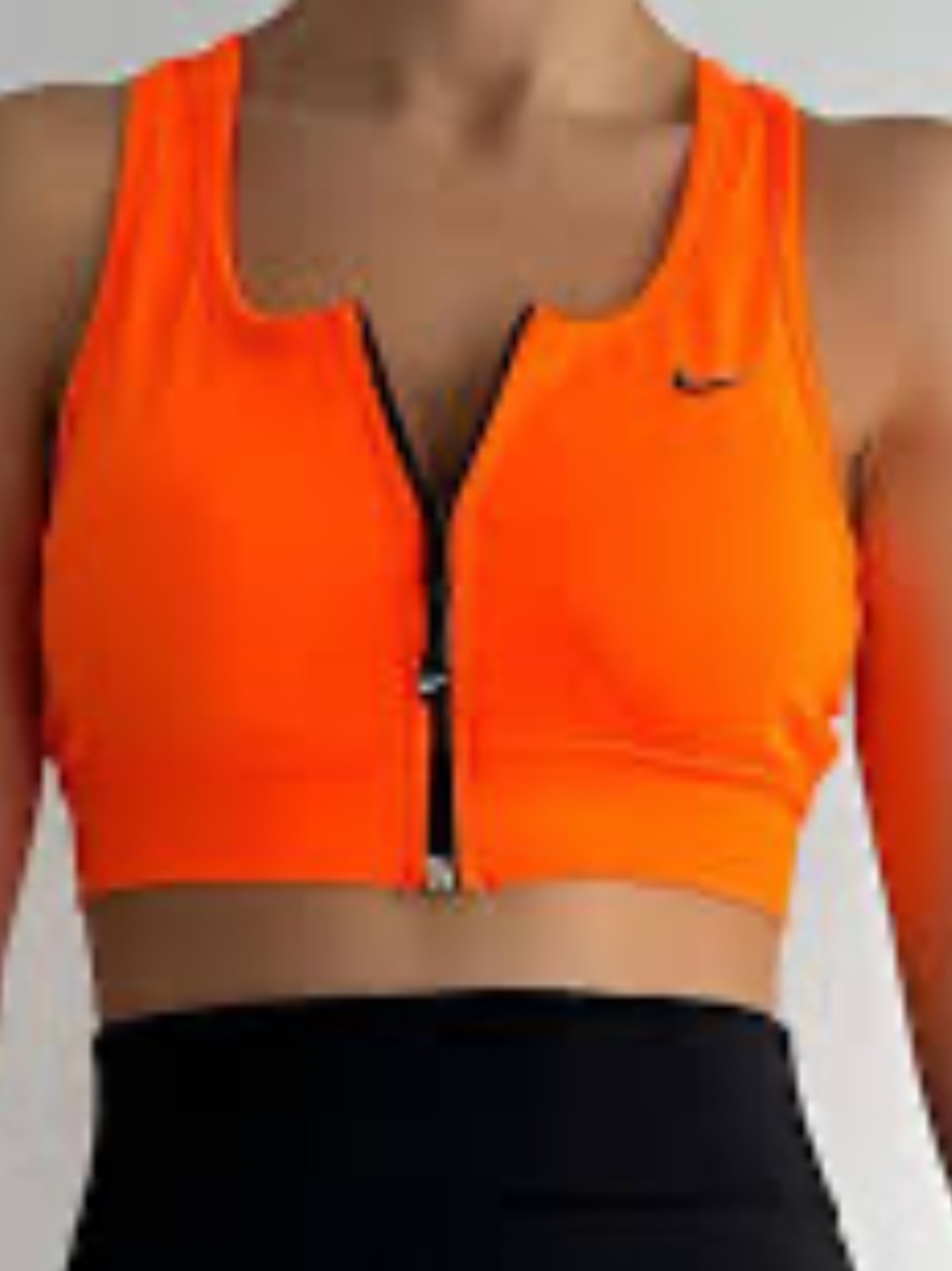 Nike Pro Bright Orange Front-Zip Athletic Sports Bra
